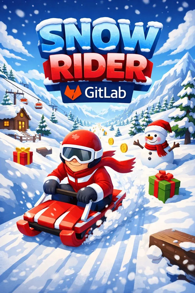 Snowy adventure on a red sled