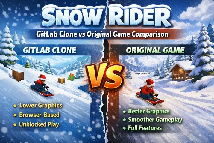 Snow Rider game comparison clone vs original