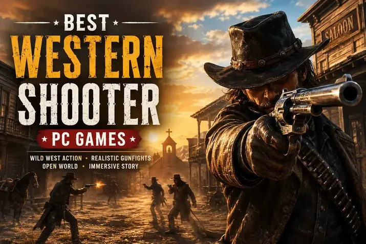 Western showdown at sunset